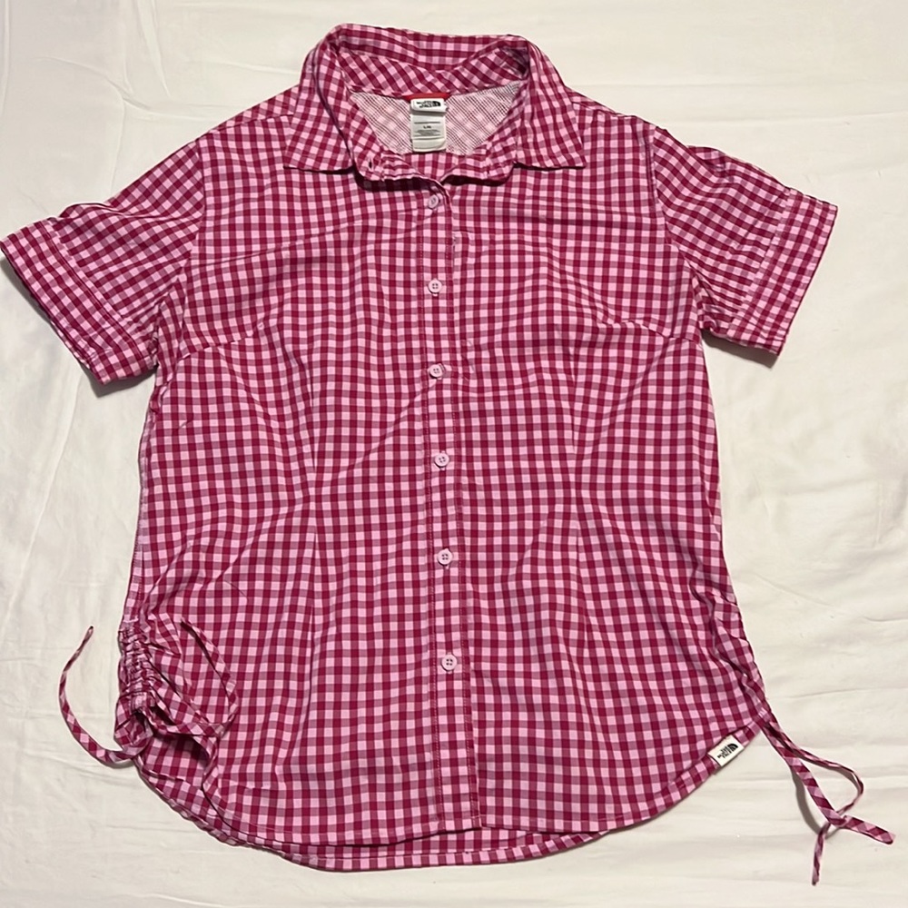 The North Face gingham hiking shirt large